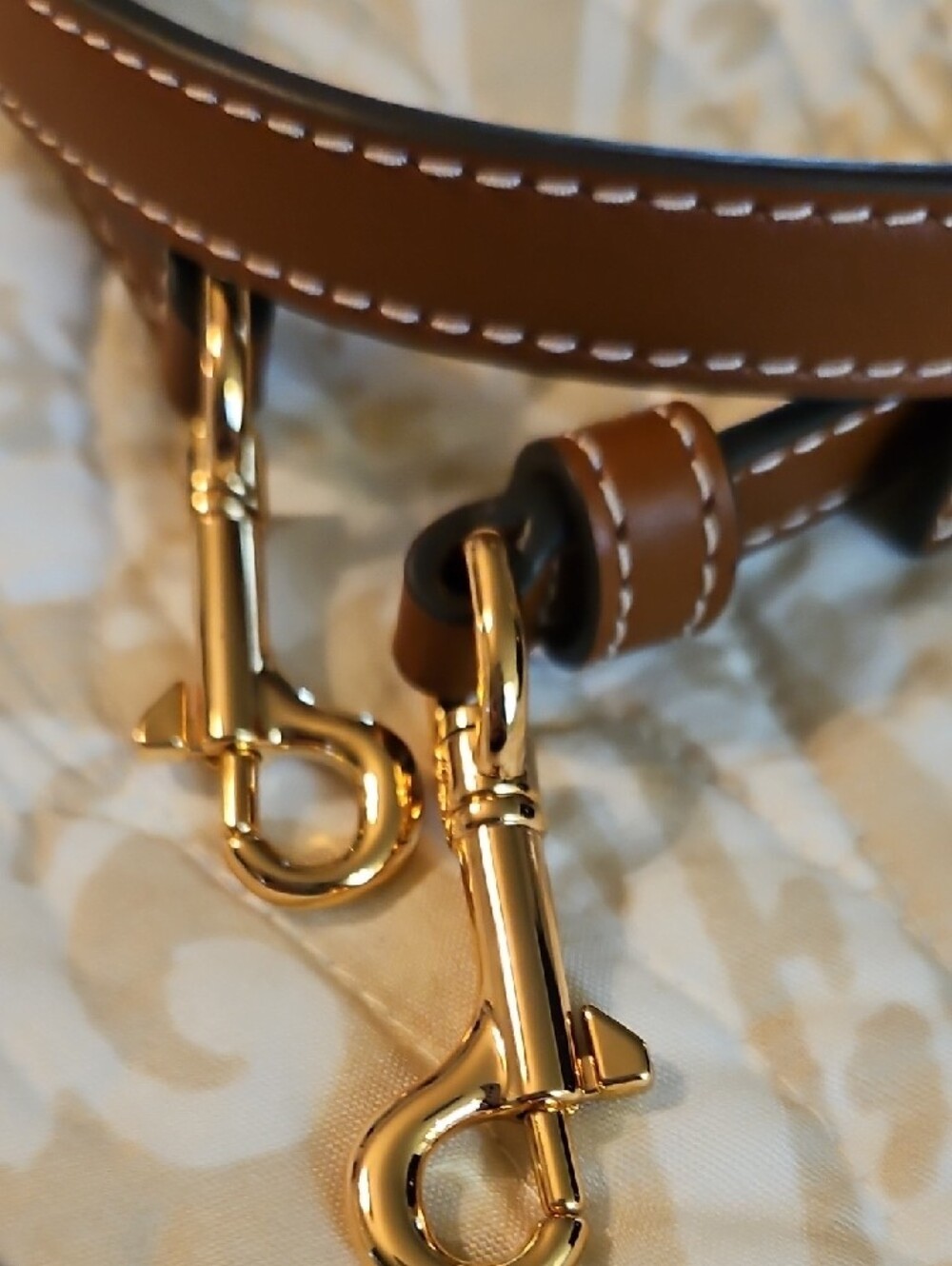 Tory Burch Blake Cream Canvas Satchel with Brown Leather Trim - Picture 7 of 15